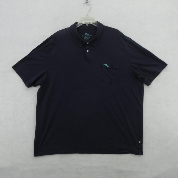 Tommy Bahama Other - Tommy Bahama Polo Shirt Mens 3XL Blue Supima Cotton Pocket Marlin Logo Casual